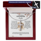 Personalized Cross Necklace for Daughter – Gift from Dad with Engraved Message