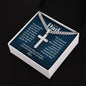 Cuban Link Chain with Engraved Cross - Gift For Dad