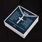 Engraved Cross with  Cuban Chain - Personalized Gift for Son