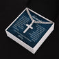 Cuban Link Chain and Engraved Cross - Gift for Husband