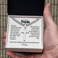 Cuban Chain with Engraved Cross - Gift for Son