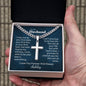 Cuban Link Chain and Engraved Cross - Gift for Husband