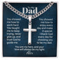 Cuban Link Chain with Engraved Cross - Gift For Dad