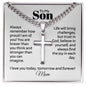 Cuban Chain with Engraved Cross - Gift for Son