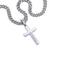 Cuban Link Chain and Engraved Cross - Gift for Husband