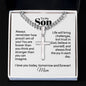 Cuban Chain with Engraved Cross - Gift for Son