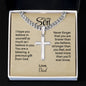 Cuban Chain with Engraved Cross - Personalized Gift for Son