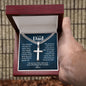 Cuban Link Chain with Engraved Cross - Gift For Dad