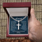 Cuban Link Chain and Engraved Cross - Gift for Husband