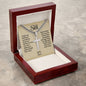 Cuban Chain with Engraved Cross - Personalized Gift for Son