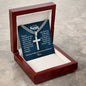 Engraved Cross with  Cuban Chain - Personalized Gift for Son