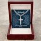 Cuban Link Chain and Engraved Cross - Gift for Husband