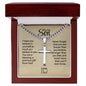 Cuban Chain with Engraved Cross - Personalized Gift for Son