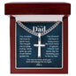 Cuban Link Chain with Engraved Cross - Gift For Dad