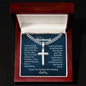 Cuban Link Chain and Engraved Cross - Gift for Husband