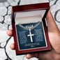 Cuban Link Chain with Engraved Cross - Gift For Dad