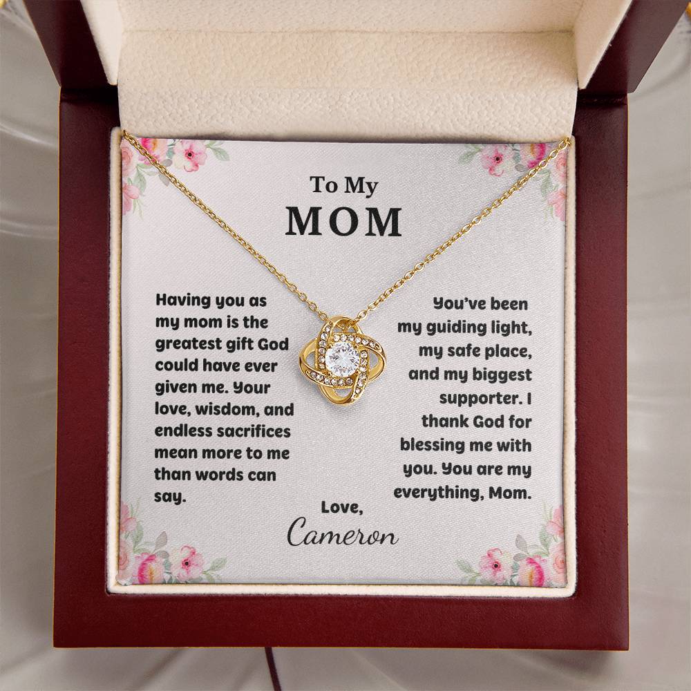 Mom Love Knot Necklace - Christian Gift for Mom