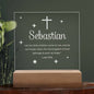 Personalized Engraved Baptism Acrylic Plaque gift with Verse Luke 18:16