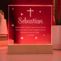 Personalized Engraved Baptism Acrylic Plaque gift with Verse Luke 18:16