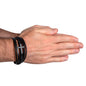 Men's Cross Leather Bracelet - Gift for Husband