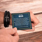 Men's Cross Leather Bracelet - Gift for Husband