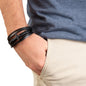 Men's Cross Leather Bracelet - Gift for Husband