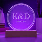 Personalized Engraved Acrylic Wedding Monogram with date, Custom Engagement gift , Original Wedding gift and night light