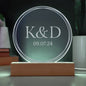 Personalized Engraved Acrylic Wedding Monogram with date, Custom Engagement gift , Original Wedding gift and night light