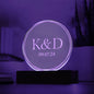 Personalized Engraved Acrylic Wedding Monogram with date, Custom Engagement gift , Original Wedding gift and night light