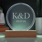 Personalized Engraved Acrylic Wedding Monogram with date, Custom Engagement gift , Original Wedding gift and night light