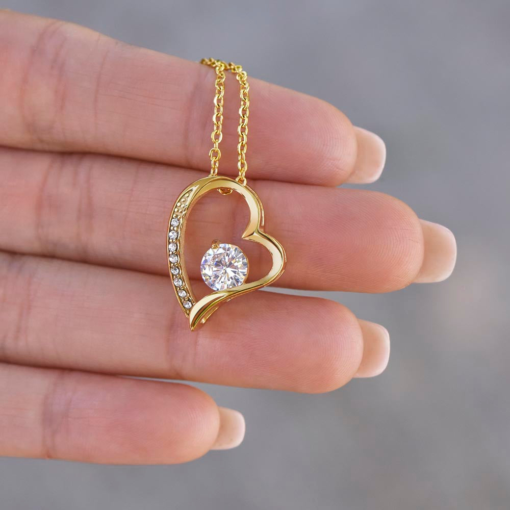 Personalized Gift to my Wife Forever Love Necklace 14k Gold Finish
