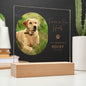 Personalized Pet Memorial LED Plaque, Dog Memorial Gift, Custom Memorial Plaque Photo, Pet Loss Gift, Light Up Pet Memorial Night Light