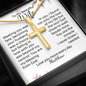 Wife Gift from Husband – Custom Engraved Cross Necklace, 18k Gold or Stainless Steel, Luxury Light Box, Christian Anniversary Gift