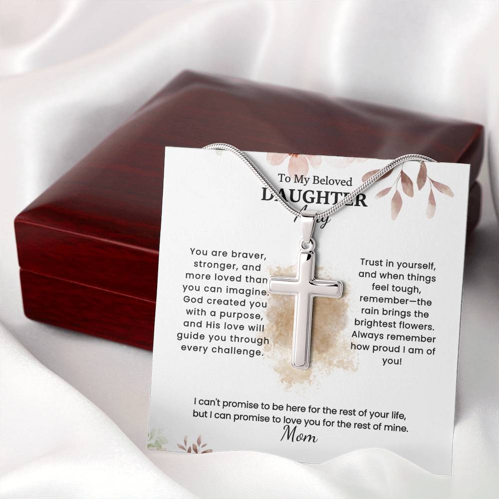 Eternal Love Cross Necklace for Daughter From Mom