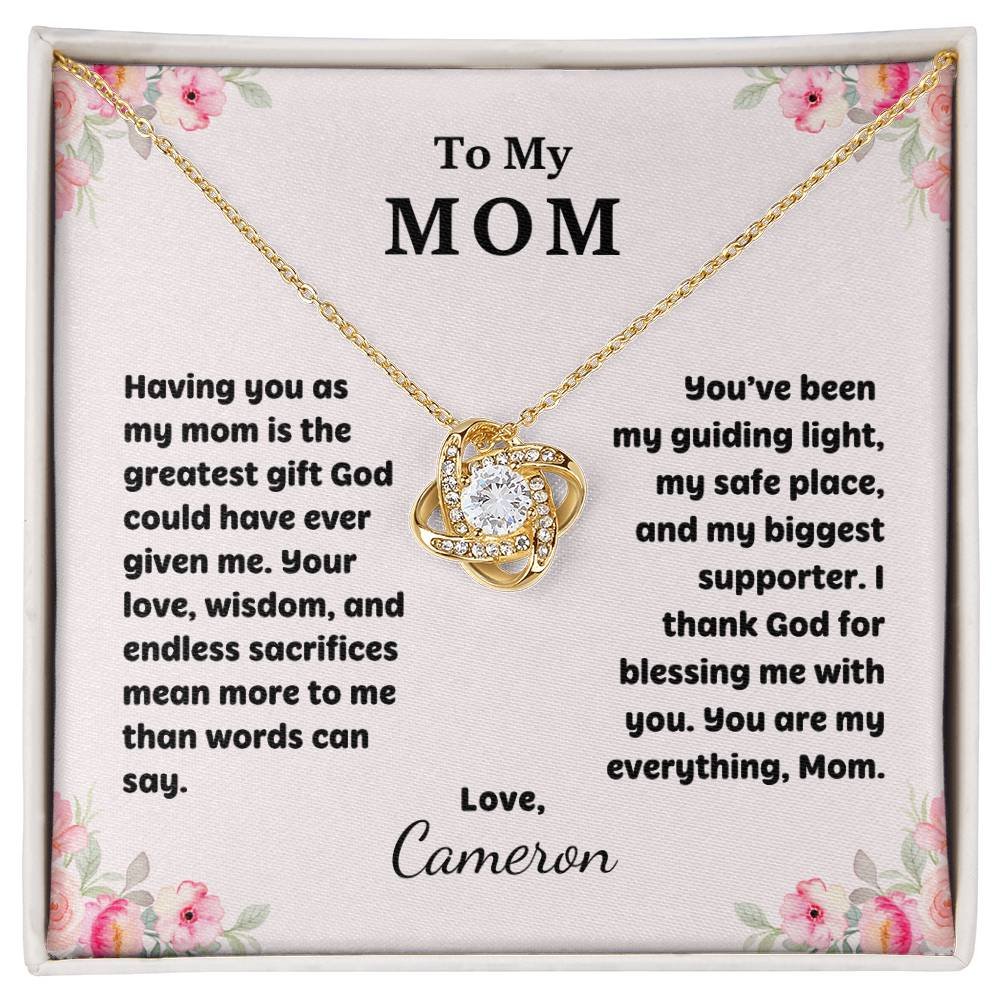 Mom Love Knot Necklace - Christian Gift for Mom