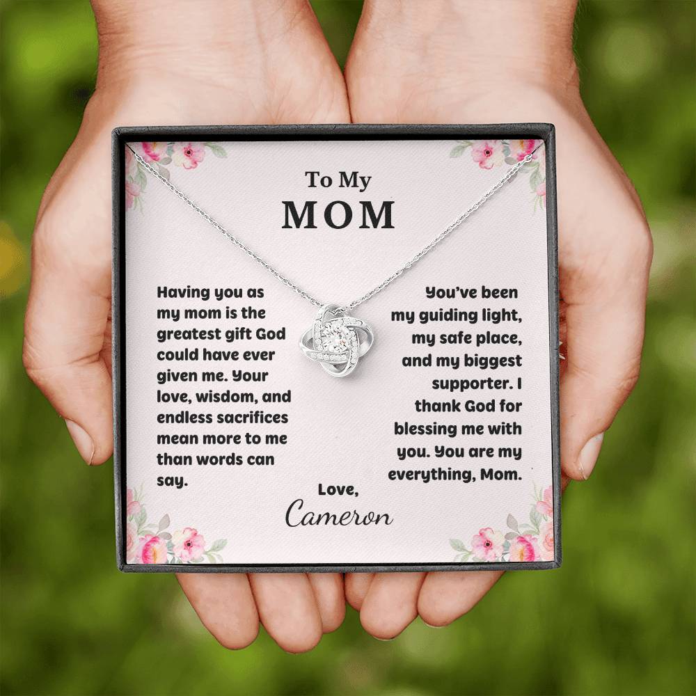 Mom Love Knot Necklace - Christian Gift for Mom