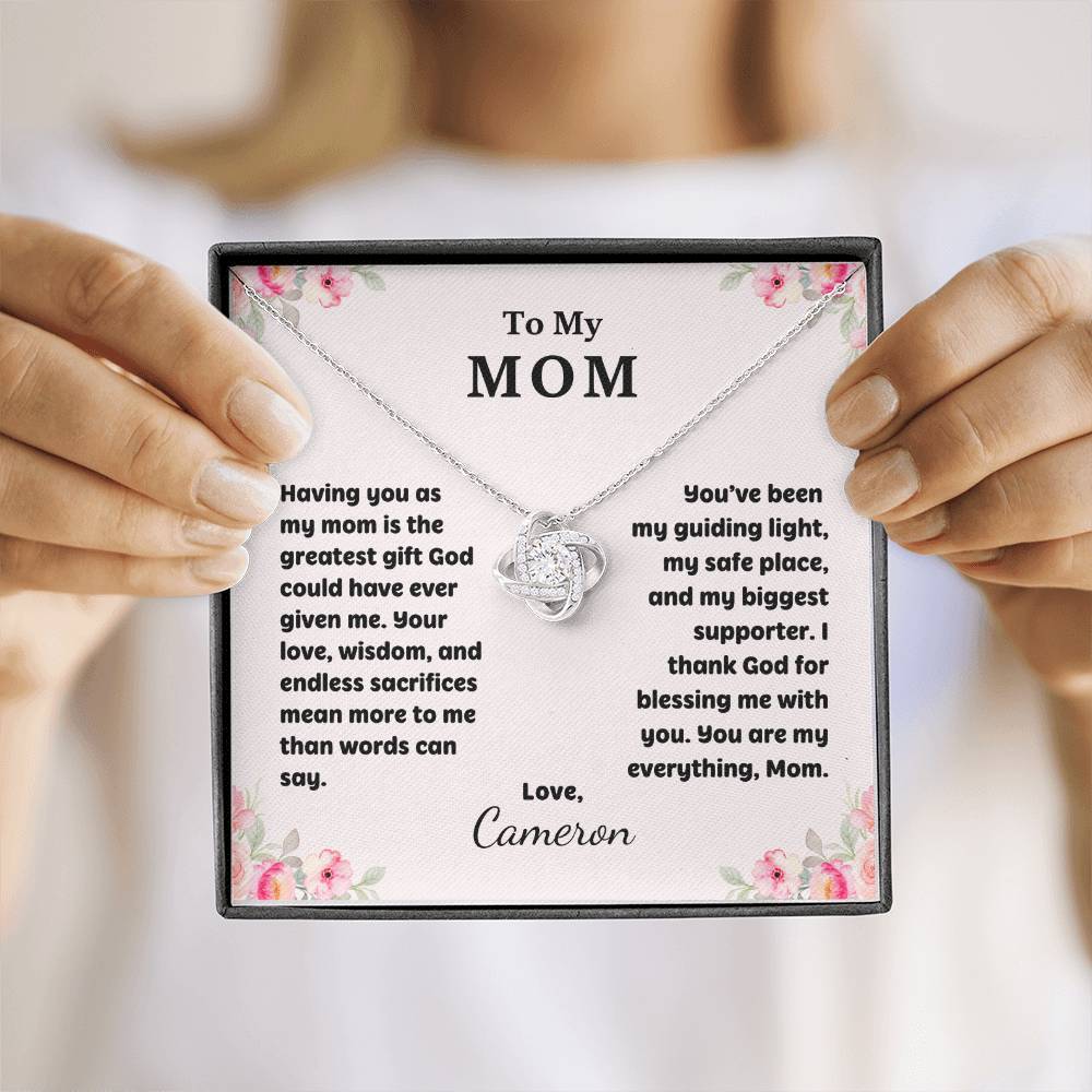 Mom Love Knot Necklace - Christian Gift for Mom