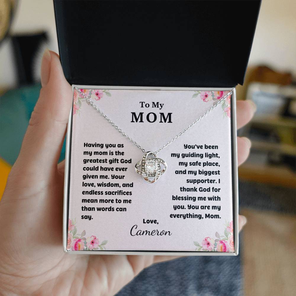 Mom Love Knot Necklace - Christian Gift for Mom