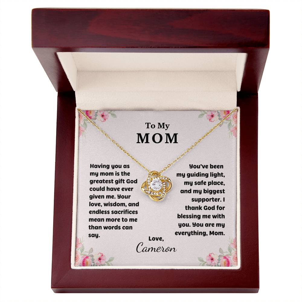 Mom Love Knot Necklace - Christian Gift for Mom