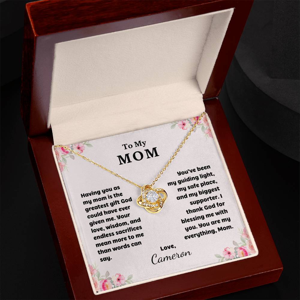 Mom Love Knot Necklace - Christian Gift for Mom
