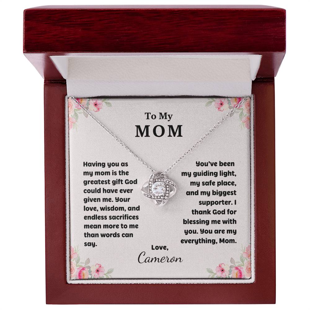Mom Love Knot Necklace - Christian Gift for Mom