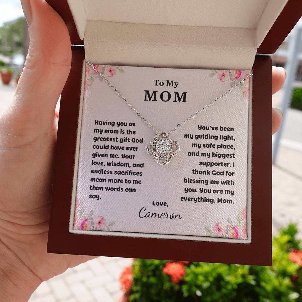Mom Love Knot Necklace - Christian Gift for Mom