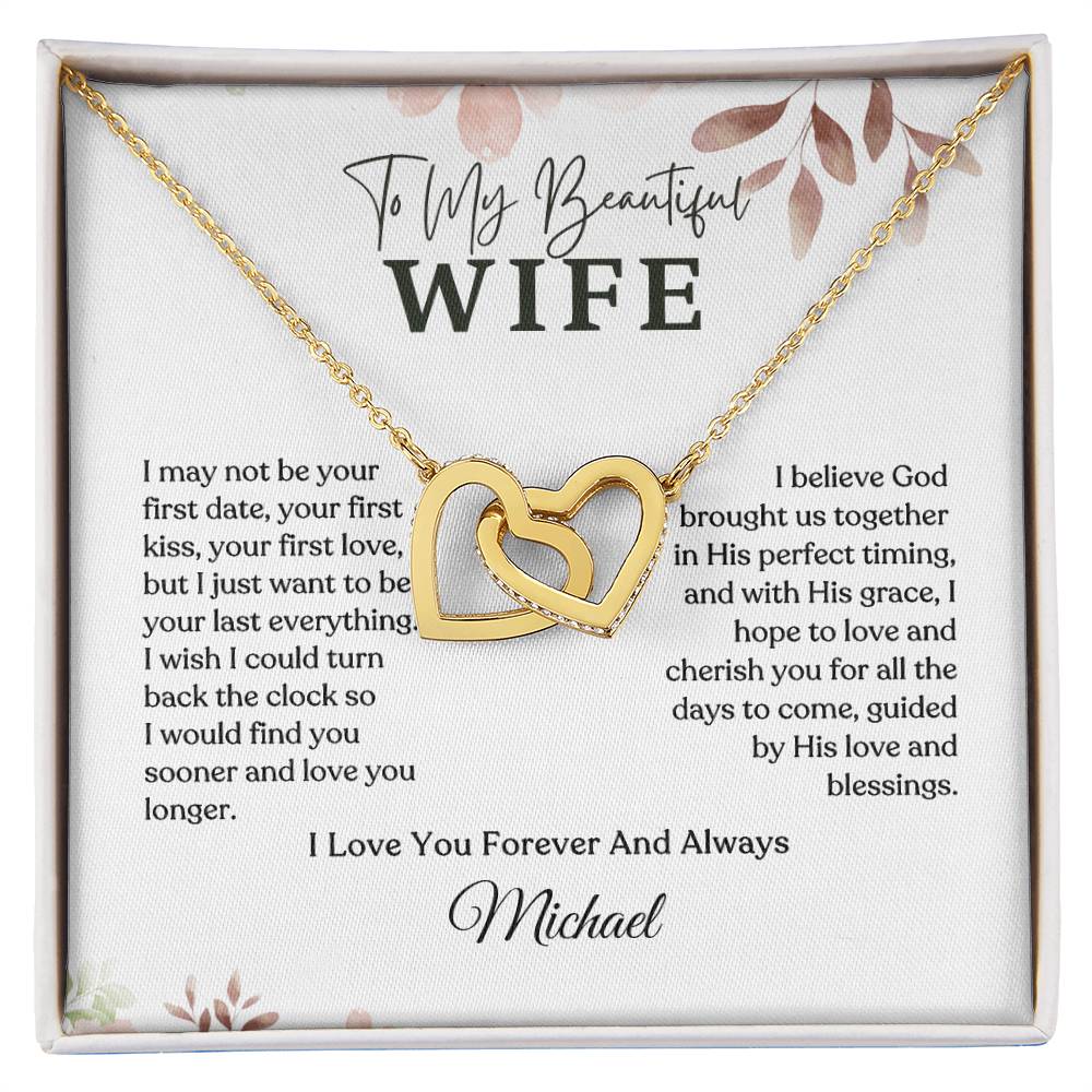 Interlocking Hearts Necklace - Personalized Gift to My Wife