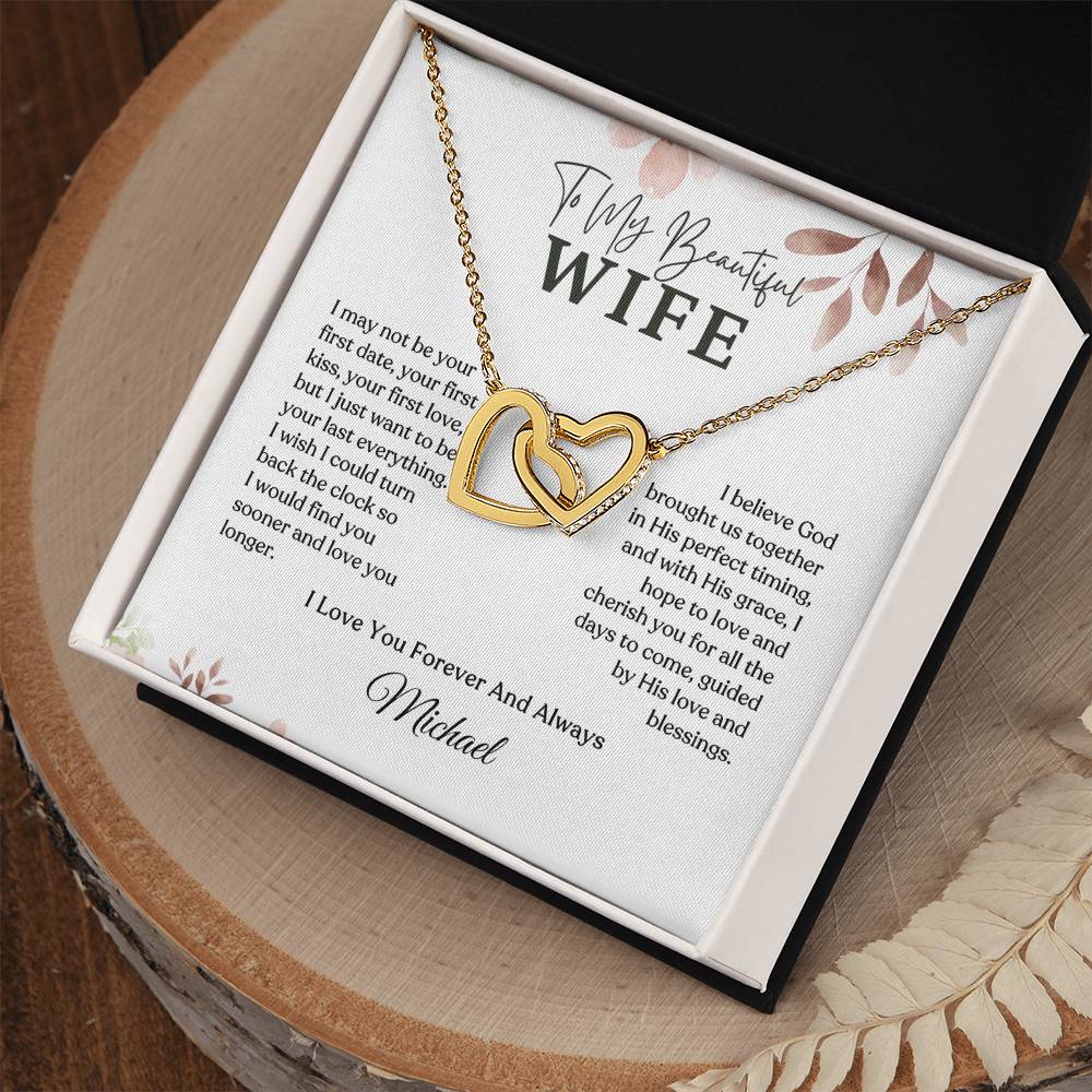 Interlocking Hearts Necklace - Personalized Gift to My Wife