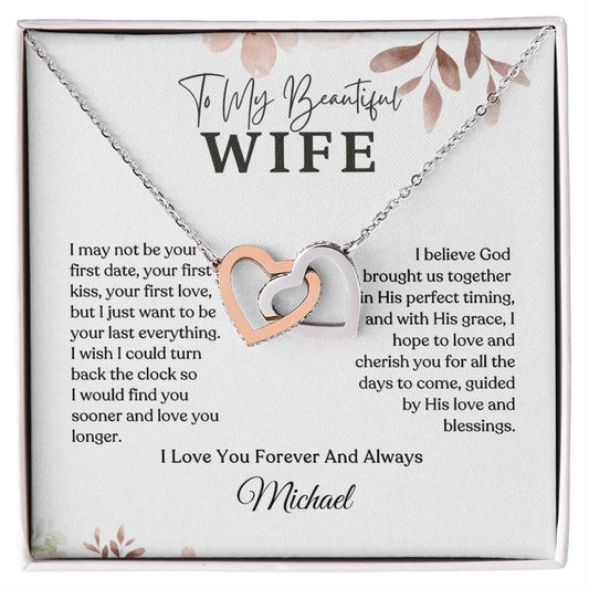 Interlocking Hearts Necklace - Personalized Gift to My Wife