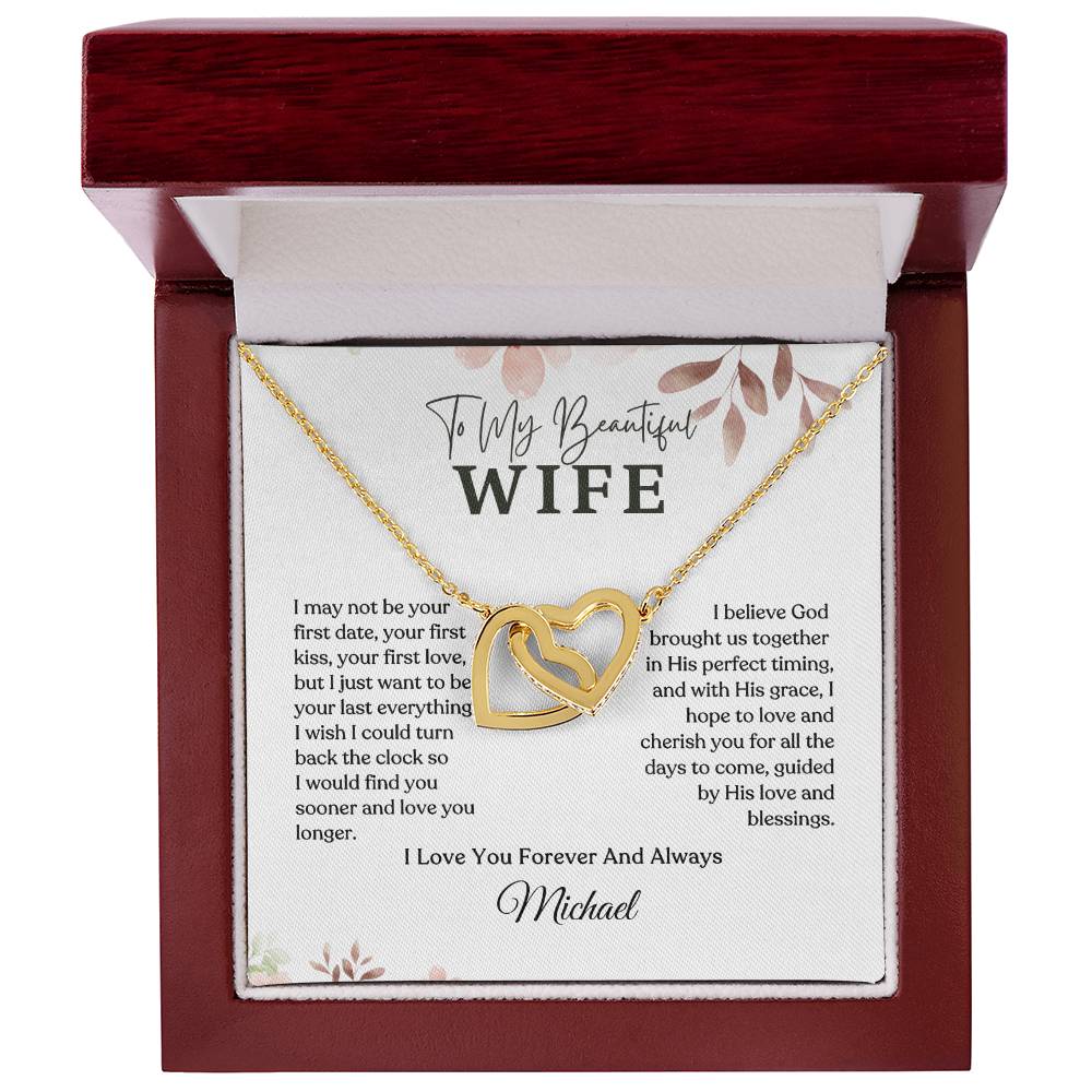 Interlocking Hearts Necklace - Personalized Gift to My Wife