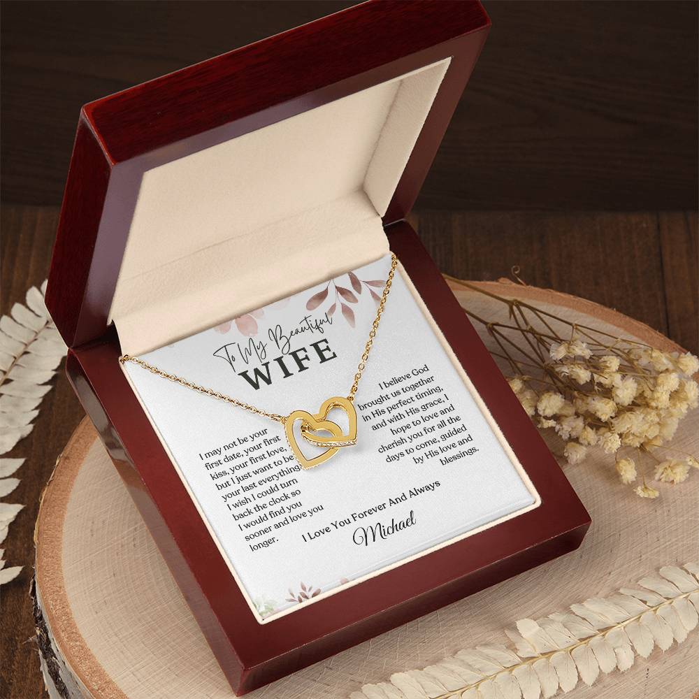 Interlocking Hearts Necklace - Personalized Gift to My Wife
