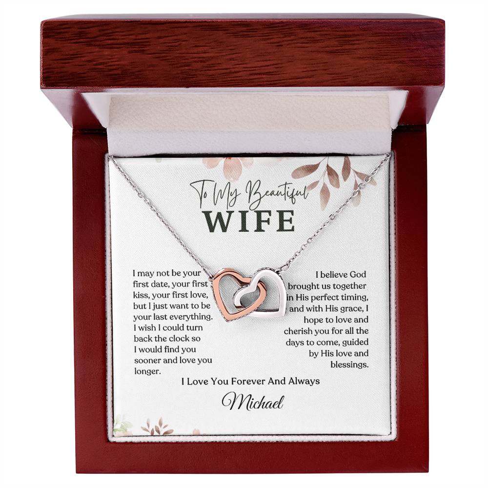 Interlocking Hearts Necklace - Personalized Gift to My Wife