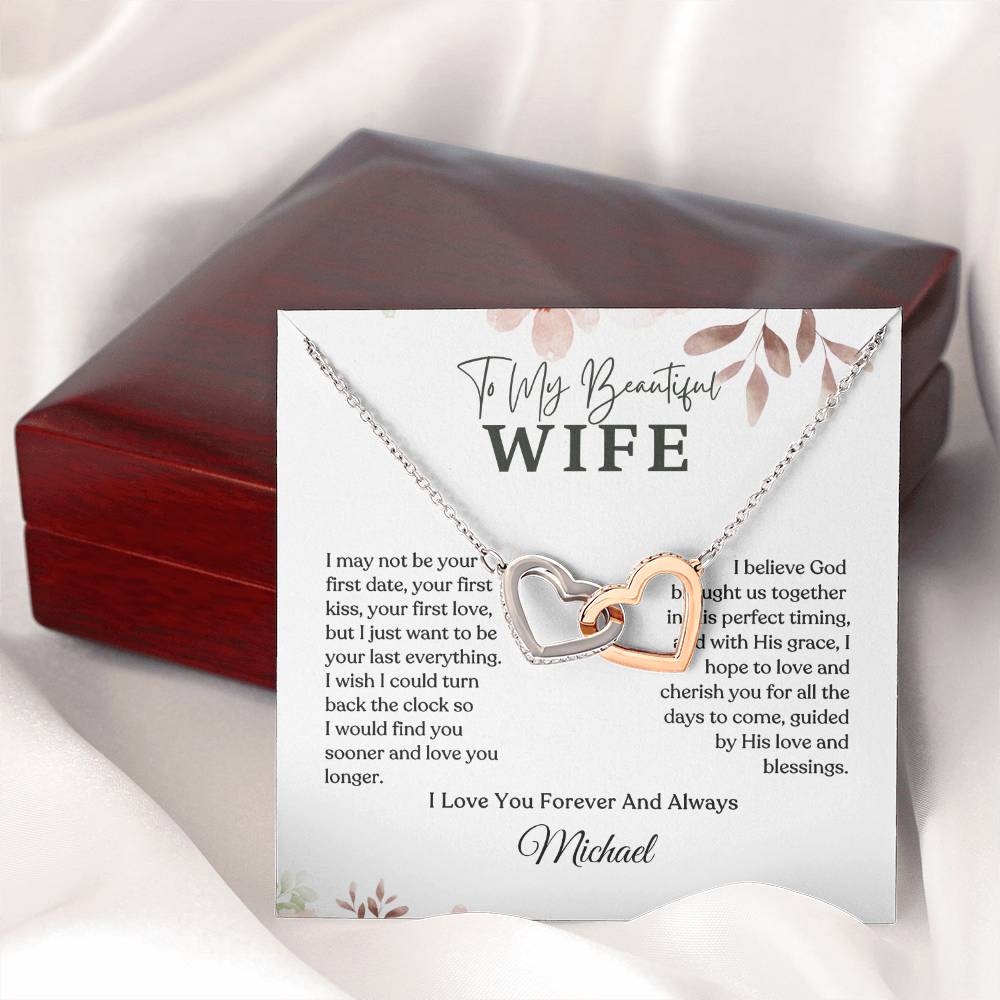 Interlocking Hearts Necklace - Personalized Gift to My Wife