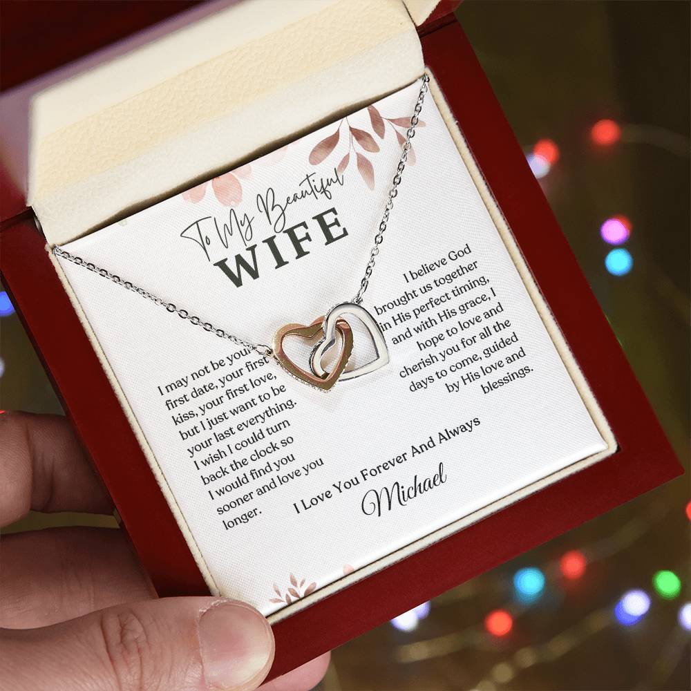 Interlocking Hearts Necklace - Personalized Gift to My Wife